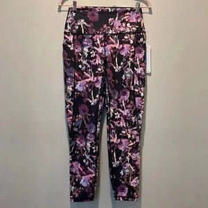 RBX Pink & Black Print Ankle Length High Waisted Leggings